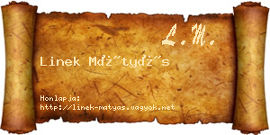 Linek Mátyás névjegykártya